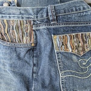 Embroidered Pocket Blue Denim Jeans